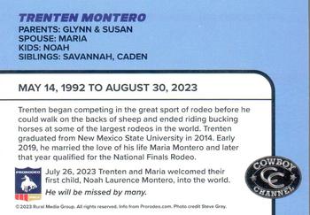 2023 Cowboy Channel National Finals Rodeo #NNO Trenten Montero Back